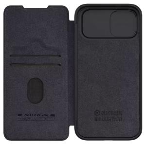 NILLKIN θήκη Qin Pro για iPhone 15, δερμάτινη, μαύρη | Αξεσουάρ κινητών | elabstore.gr
