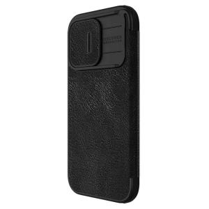 NILLKIN θήκη Qin Pro για iPhone 15 Pro, δερμάτινη, μαύρη | Αξεσουάρ κινητών | elabstore.gr