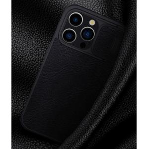 NILLKIN θήκη Qin Pro για iPhone 15 Pro Max, δερμάτινη, μαύρη | Αξεσουάρ κινητών | elabstore.gr