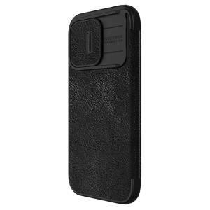 NILLKIN θήκη Qin Pro για iPhone 15 Pro Max, δερμάτινη, μαύρη | Αξεσουάρ κινητών | elabstore.gr