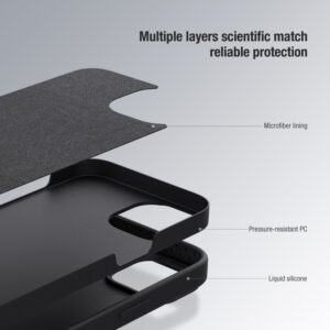 NILLKIN θήκη CamShield Silky Silicone για iPhone 15, μαύρη | Αξεσουάρ κινητών | elabstore.gr