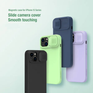 NILLKIN θήκη CamShield Silky Magnetic Silicone για iPhone 15, μαύρη | Αξεσουάρ κινητών | elabstore.gr