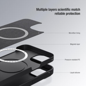 NILLKIN θήκη CamShield Silky Magnetic Silicone για iPhone 15 Plus, μαύρη | Αξεσουάρ κινητών | elabstore.gr