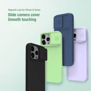NILLKIN θήκη CamShield Silky Magnetic Silicone, iPhone 15 Pro Max, μαύρη | Αξεσουάρ κινητών | elabstore.gr