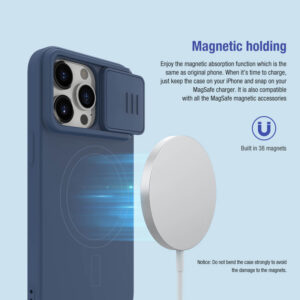 NILLKIN θήκη CamShield Silky Magnetic Silicone, iPhone 15 Pro Max, μαύρη | Αξεσουάρ κινητών | elabstore.gr