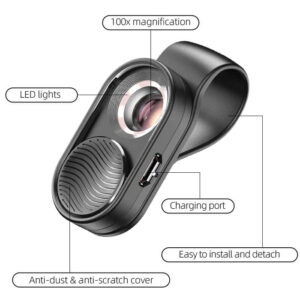 APEXEL φακός μικροσκόπιο APL-MS001 για smartphone κάμερα, 100x zoom, LED | eLabstore.gr