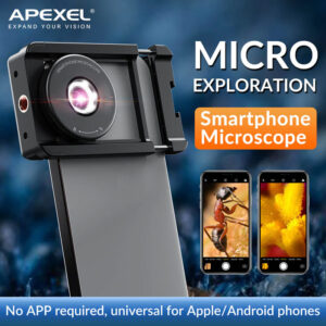 APEXEL φακός μικροσκόπιο APL-MS009 για smartphone κάμερα, 100x zoom, LED | Αξεσουάρ κινητών | elabstore.gr