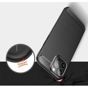 POWERTECH θήκη Carbon MOB-1929 για iPhone 15 Pro, μαύρη | Αξεσουάρ κινητών | elabstore.gr
