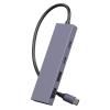 POWERTECH USB hub PTH-110, 4x θυρών, 10Gbps, USB-C σύνδεση, γκρι | Συνοδευτικά PC | elabstore.gr