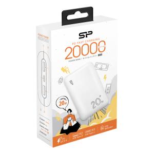 SILICON POWER power bank QS58, 1x USB-C & 2x USB, 20000mAh, 20W, λευκό | Αξεσουάρ κινητών | elabstore.gr