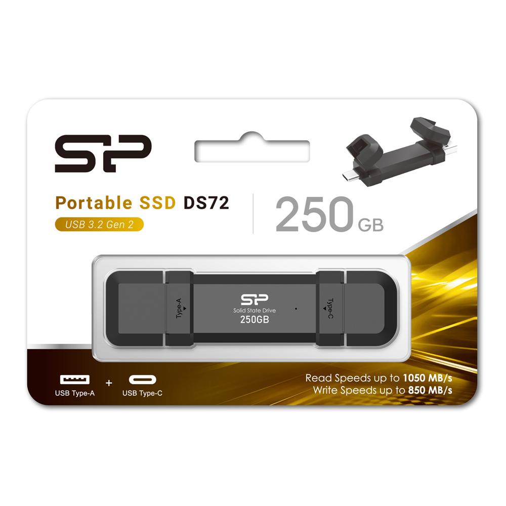 SILICON POWER USB Flash Drive DS72, USB/USB-C, 250GB 1050/850MBps, μαύρο | eLabstore.gr SILICON POWER USB Flash Drive DS72, USB/USB-C, 250GB 1050/850MBps, μαύρο | Συνοδευτικά PC | elabstore.gr