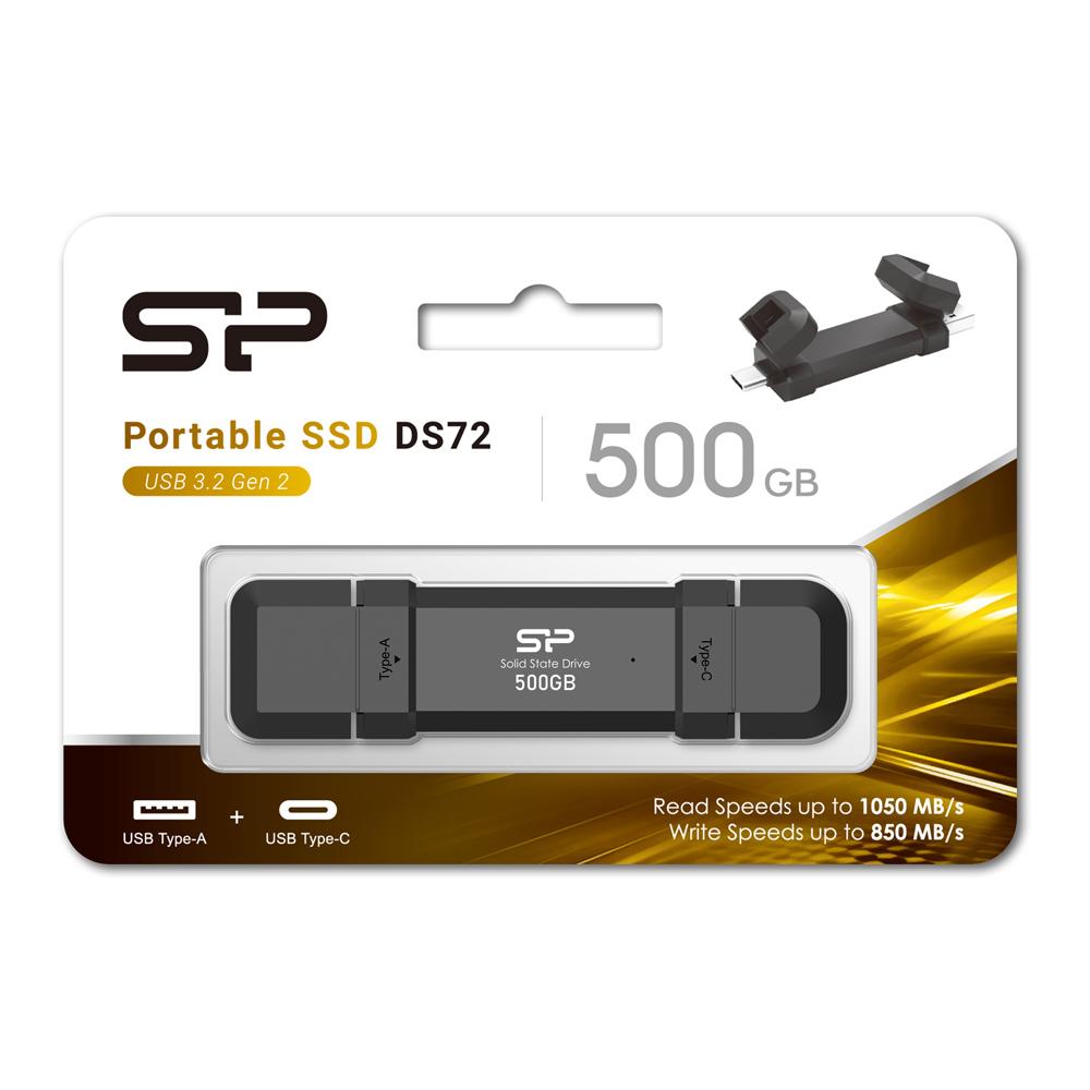 SILICON POWER USB Flash Drive DS72, USB/USB-C, 500GB 1050/850MBps, μαύρο | eLabstore.gr SILICON POWER USB Flash Drive DS72, USB/USB-C, 500GB 1050/850MBps, μαύρο | Συνοδευτικά PC | elabstore.gr