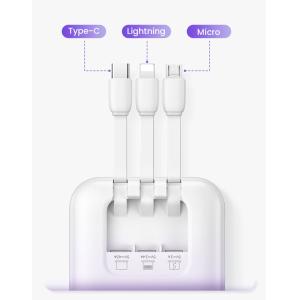 USAMS power bank US-CD193 με καλώδια, 5x έξοδοι, 10000mAh, 20W, μαύρο | Αξεσουάρ κινητών | elabstore.gr
