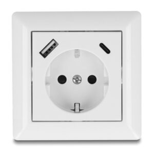 DELOCK πρίζα τοίχου 11499 με θύρες φόρτισης USB & USB-C, 18W PD, λευκή | Εργαλεία | elabstore.gr