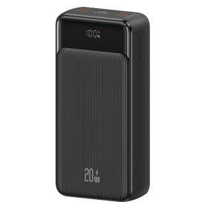 USAMS power bank US-CD201, 3x θύρες εξόδου, 30000mAh, 20W, μαύρο | Αξεσουάρ κινητών | elabstore.gr