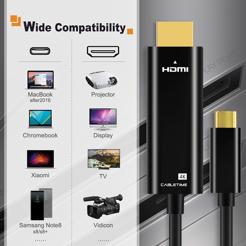 CABLETIME καλώδιο USB-C σε HDMI CT-CMHD, 4K/60Hz, 1.8m, μαύρο | eLabstore.gr CABLETIME καλώδιο USB-C σε HDMI CT-CMHD, 4K/60Hz, 1.8m, μαύρο | Καλώδια - Αντάπτορες | elabstore.gr