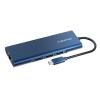 CABLETIME docking station CT-CMHD91, 9 θυρών, USB-C, 4K, 100W, μπλε | Συνοδευτικά PC | elabstore.gr
