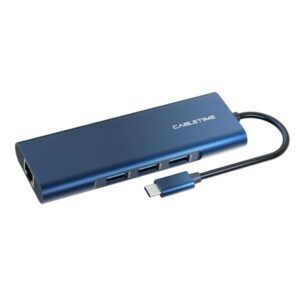 CABLETIME docking station CT-CMHD91, 9 θυρών, USB-C, 4K, 100W, μπλε | Συνοδευτικά PC | elabstore.gr