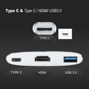 CABLETIME docking station CT-CMHD31, 3 θυρών, USB-C, 60W PD, 4K, ασημί | Συνοδευτικά PC | elabstore.gr
