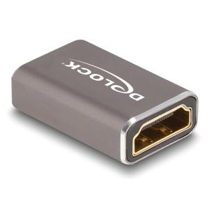 DELOCK αντάπτορας HDMI 60078 με Ethernet, 8K/60Hz, μεταλλικός, γκρι | Καλώδια - Αντάπτορες | elabstore.gr