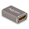 DELOCK αντάπτορας HDMI 60078 με Ethernet, 8K/60Hz, μεταλλικός, γκρι | Καλώδια - Αντάπτορες | elabstore.gr