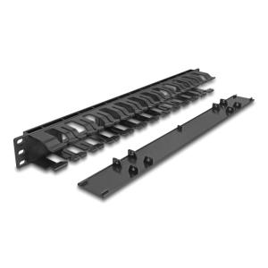 DELOCK cable management 67021 για rack 19"/1U, 2 ανοίγματα, μαύρο | Εξοπλισμός IT | elabstore.gr