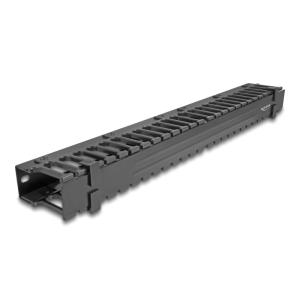 DELOCK cable management 67022 για rack 19"/1U, 3 ανοίγματα, μαύρο | Εξοπλισμός IT | elabstore.gr
