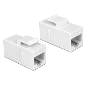 DELOCK Keystone module RJ45 86379, θηλυκό σε θηλυκό, Cat 6 UTP, λευκό | Εξοπλισμός IT | elabstore.gr