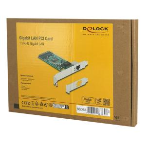 DELOCK κάρτα επέκτασης PCI σε 1x RJ45 Gigabit 88084, 1000Mbps | Δικτυακά | elabstore.gr