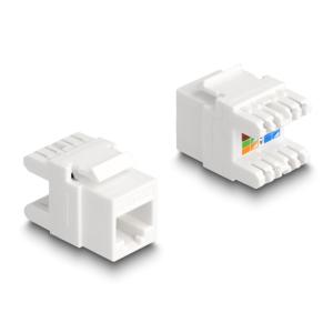 DELOCK keystone module RJ45 σε LSA Cat.6A 88131, toolfree, λευκό | Εξοπλισμός IT | elabstore.gr
