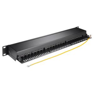 GOOBAY patch panel 90854, 19"/1U, 24x ports, CAT 6a STP, μαύρo | Εξοπλισμός IT | elabstore.gr