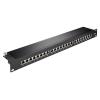 GOOBAY patch panel 90854, 19"/1U, 24x ports, CAT 6a STP, μαύρo | Εξοπλισμός IT | elabstore.gr