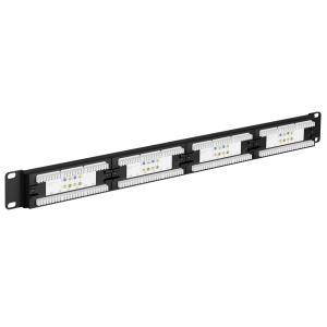 GOOBAY patch panel 93866 19"/1U, 24x ports, CAT 6 UTP, μαύρo | Εξοπλισμός IT | elabstore.gr