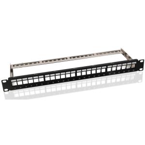 GOOBAY Keystone patch panel 95336 με 24 modules, 19"/1U, 24 ports, μαύρo | Εξοπλισμός IT | elabstore.gr
