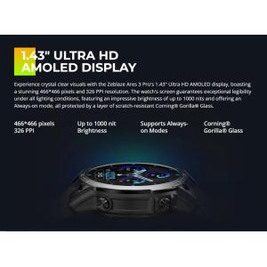 ZEBLAZE smartwatch Ares 3 Pro, heart rate, 1.43" AMOLED, IP68, μαύρο | Mobile Συσκευές | elabstore.gr