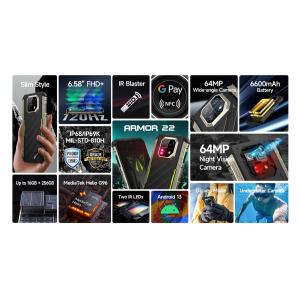 ULEFONE smartphone Armor 22, 6.58", 8GB, 128GB, 6600mAh, μαύρο | Mobile Συσκευές | elabstore.gr