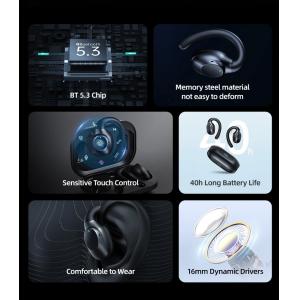 USAMS earphones με θήκη φόρτισης EM20, Open Wearable Stereo, μαύρα | Αξεσουάρ κινητών | elabstore.gr