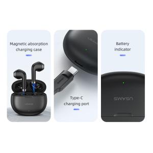 USAMS earphones με θήκη φόρτισης US-YO17, True Wireless, μαύρα | Αξεσουάρ κινητών | elabstore.gr