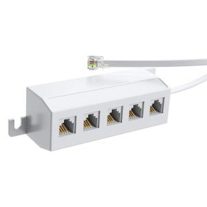 POWERTECH RJ11 splitter CAB-T029, 1 σε 5 RJ11, λευκό | Καλώδια - Αντάπτορες | elabstore.gr