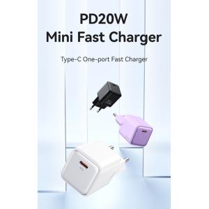 USAMS φορτιστής τοίχου US-CC183, USB-C θύρα εξόδου, 20W PD, μαύρος | Αξεσουάρ κινητών | elabstore.gr