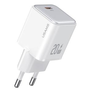 USAMS φορτιστής τοίχου US-CC183, USB-C θύρα εξόδου, 20W PD, λευκός | Αξεσουάρ κινητών | elabstore.gr