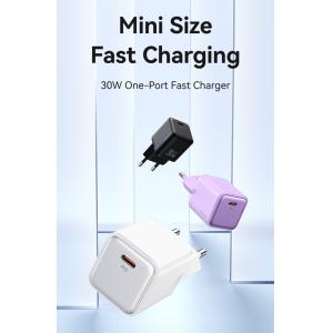 USAMS φορτιστής τοίχου US-CC186, USB-C θύρα εξόδου, 30W PD, λευκός | Αξεσουάρ κινητών | elabstore.gr