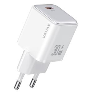 USAMS φορτιστής τοίχου US-CC186, USB-C θύρα εξόδου, 30W PD, λευκός | Αξεσουάρ κινητών | elabstore.gr