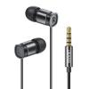 USAMS earphones με μικρόφωνο EP-46, 3.5mm, 1.2m, μαύρα | Αξεσουάρ κινητών | elabstore.gr