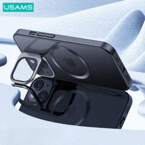 USAMS θήκη Geying US-BH854 για iPhone 15, διάφανη/μπλε | Αξεσουάρ κινητών | elabstore.gr