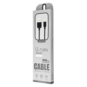 USAMS καλώδιο Lightning σε USB US-SJ097, 2.1A, 1m, μαύρο | eLabstore.gr USAMS καλώδιο Lightning σε USB US-SJ097, 2.1A, 1m, μαύρο | Καλώδια - Αντάπτορες | elabstore.gr
