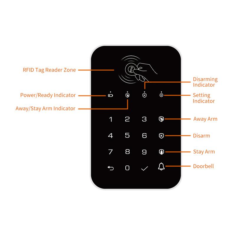 Ασύρματο πληκτρολόγιο συναγερμού K010, αφής, RFID | eLabstore.gr Ασύρματο πληκτρολόγιο συναγερμού K010, αφής, RFID - Image 6