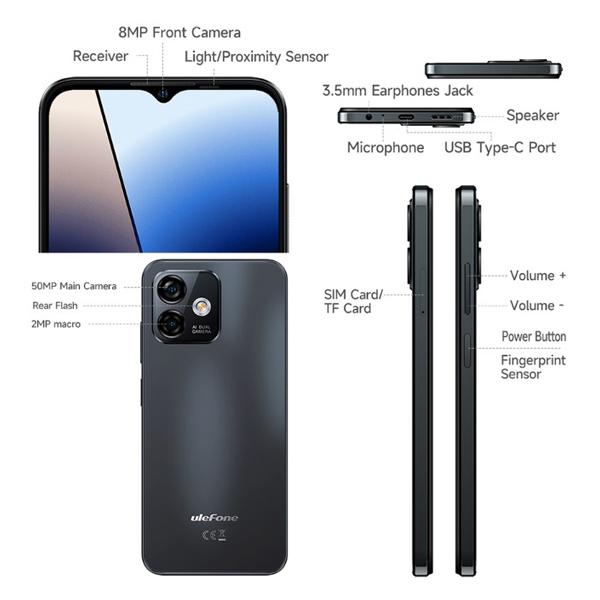 ULEFONE smartphone Note 16 Pro, 6.52", 8/512GB, octa-core, 50MP, μαύρο | eLabstore.gr ULEFONE smartphone Note 16 Pro, 6.52", 8/512GB, octa-core, 50MP, μαύρο | Mobile Συσκευές | elabstore.gr
