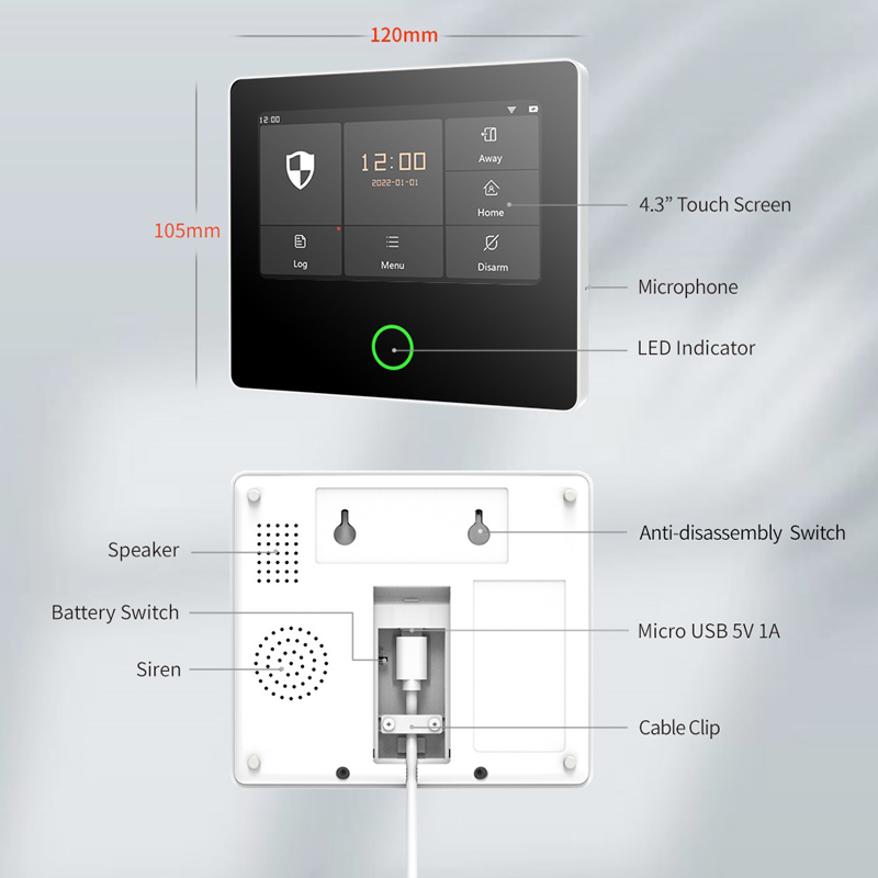 POWERTECH ασύρματο σύστημα συναγερμού PT-1125, αφής, Wi-Fi, 2G, TUYA | eLabstore.gr POWERTECH ασύρματο σύστημα συναγερμού PT-1125, αφής, Wi-Fi, 2G, TUYA | Συναγερμοί | elabstore.gr