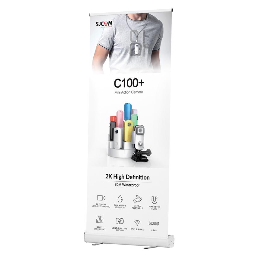 SJCAM διαφημιστικό roll up banner με εκτύπωση SJ-C100-4K, 160x60cm | Διαφημιστικό Υλικό | elabstore.gr